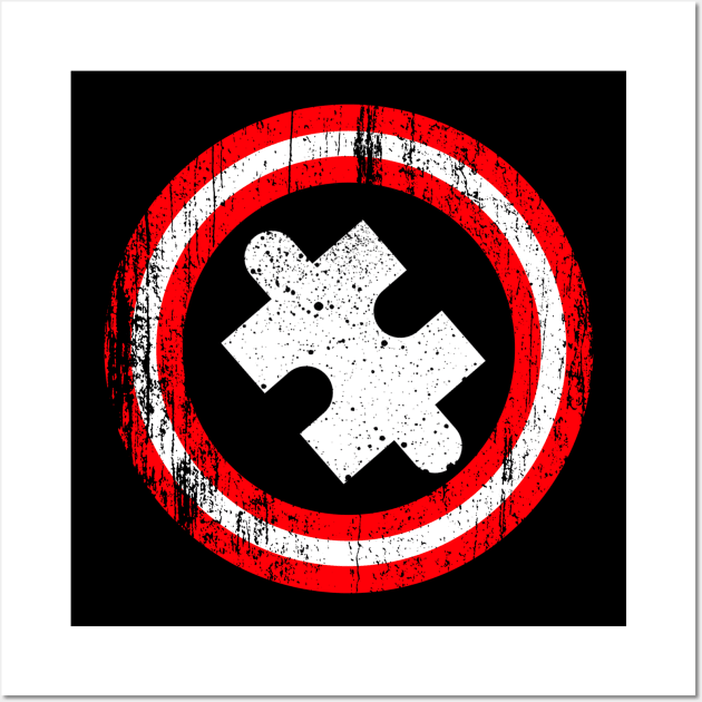 Captain Autism Superhero Gifts Autism Awareness Month Design Wall Art by nzbworld